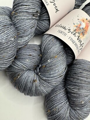 Veluwsch Verfgoed Sock tweed  -Zwart anijszaad