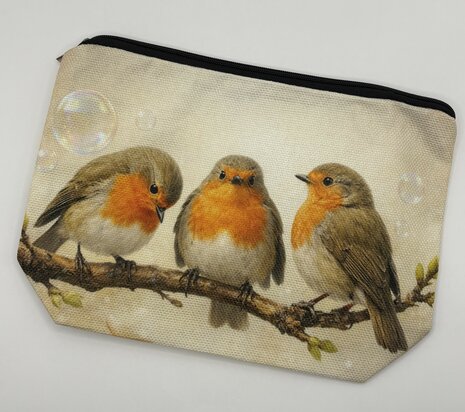 Project bag - Drie roodborstjes