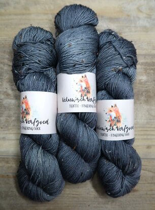 Veluwsch Verfgoed Sock tweed  -Zwart anijszaad