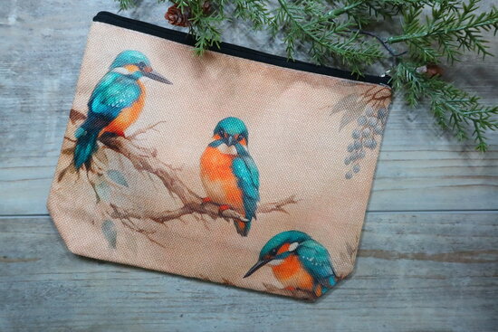 Project bag - 3 ijsvogeltjes op een tak
