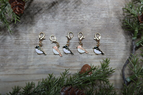 Steekmarkeerders - vogeltjes - 5 stuks