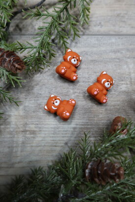 Knitting needle stoppers - Red panda