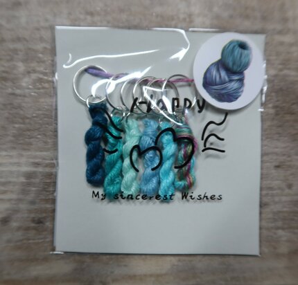 Lityarn stitchmarkers handmade silk skeins - mint