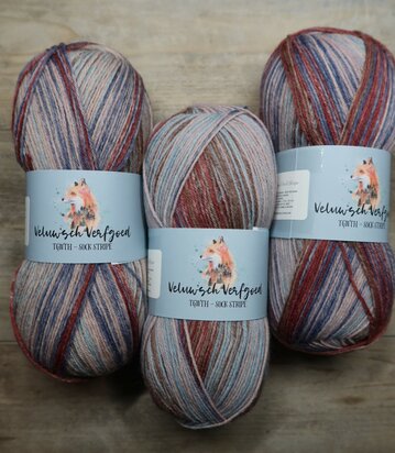 Veluwsch Verfgoed Sock Stripe - beige/bordeaux/blue