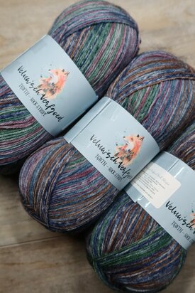 Veluwsch Verfgoed Sock Stripe - jeans/darkpurple/brown/green