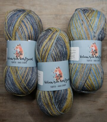 Veluwsch Verfgoed Sock Stripe - yellow/blue/grey
