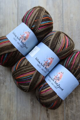 Veluwsch Verfgoed Sock Stripe - brown tones with neon stripes
