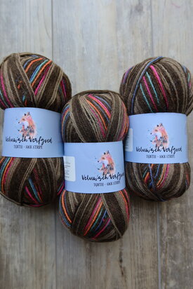 Veluwsch Verfgoed Sock Stripe - brown tones with neon stripes