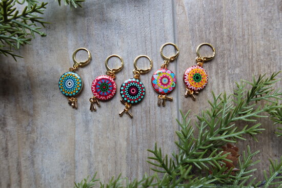 Stitchmarkers - mandalas - 5 pieces