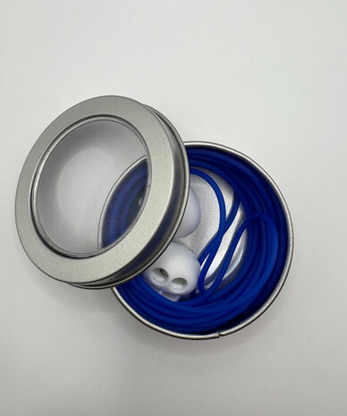 Breikoord in metalen blikje met stoppers