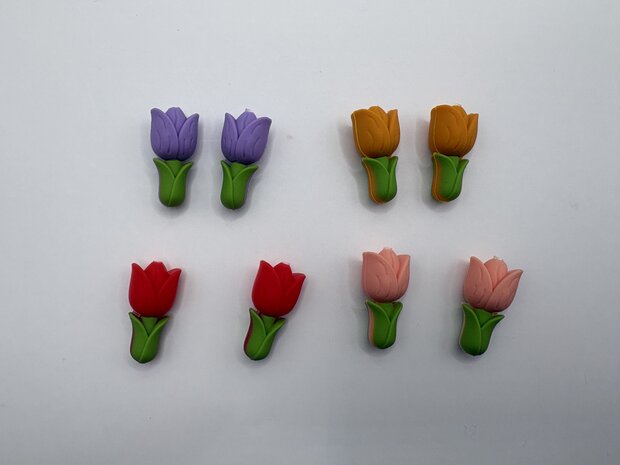 Knitting needle stoppers - Tulips