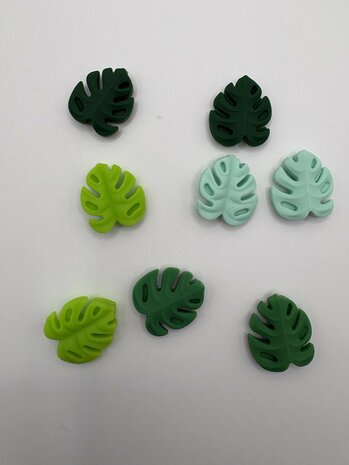 Knitting needle stoppers - Monstera leaves