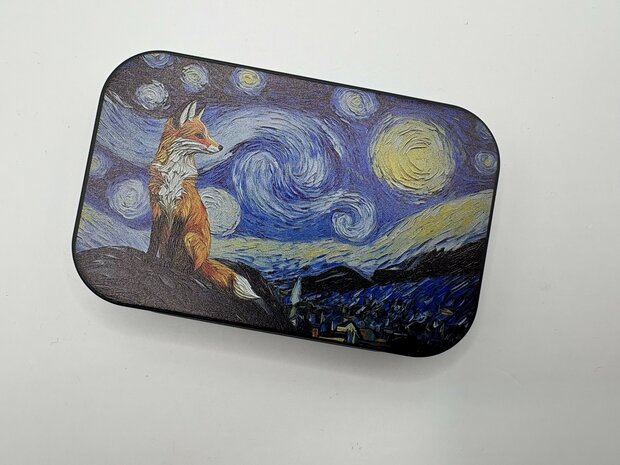 Gift can - Starry night with fox