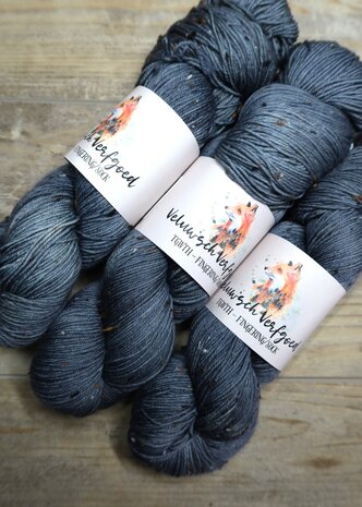 Veluwsch Verfgoed Sock tweed  -Zwart anijszaad