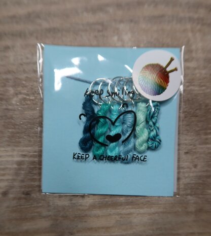 Lityarn stitchmarkers handmade silk skeins - colors of the sea