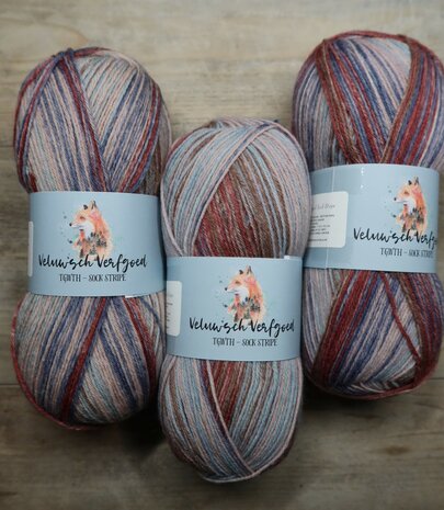 Veluwsch Verfgoed Sock Stripe - beige/bordeaux/blue