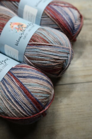 Veluwsch Verfgoed Sock Stripe - beige/bordeaux/blue