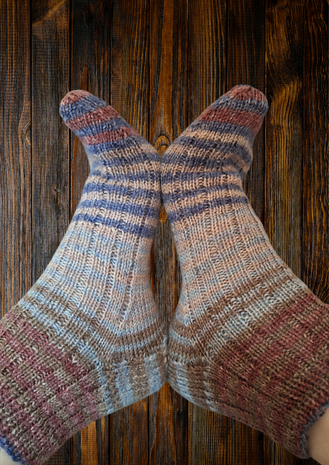 Veluwsch Verfgoed Sock Stripe - beige/bordeaux/blue