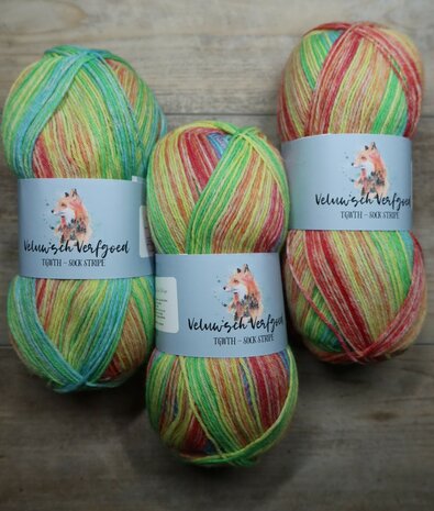 Veluwsch Verfgoed Sock Stripe - rainbow colors