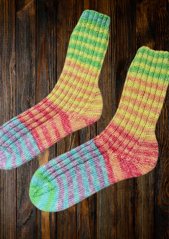 Veluwsch Verfgoed Sock Stripe - rainbow colors