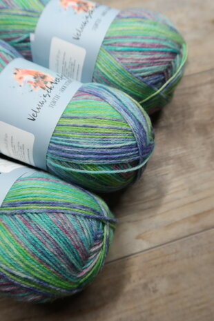 Veluwsch Verfgoed Sock Stripe - green/purple/blue