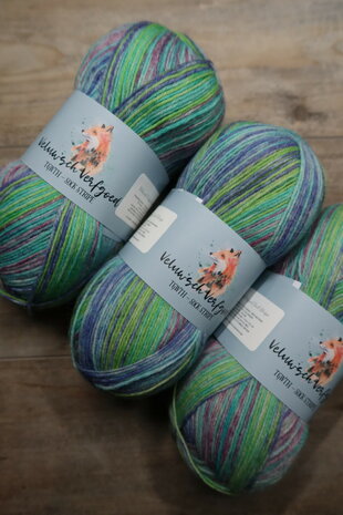 Veluwsch Verfgoed Sock Stripe - green/purple/blue
