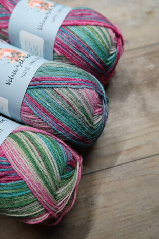 Veluwsch Verfgoed Sock Stripe - pink/green/aqua