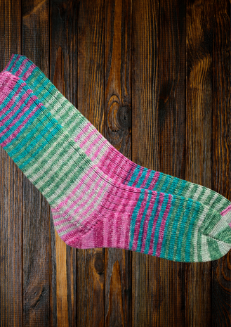 Veluwsch Verfgoed Sock Stripe - pink/green/aqua