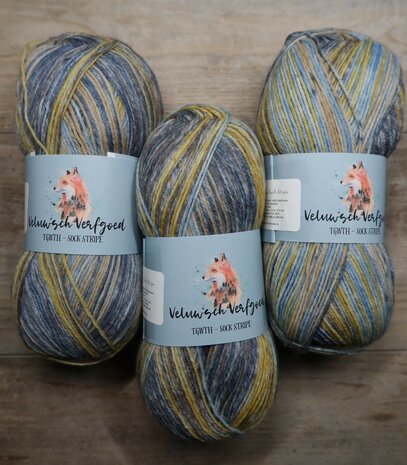 Veluwsch Verfgoed Sock Stripe - yellow/blue/grey