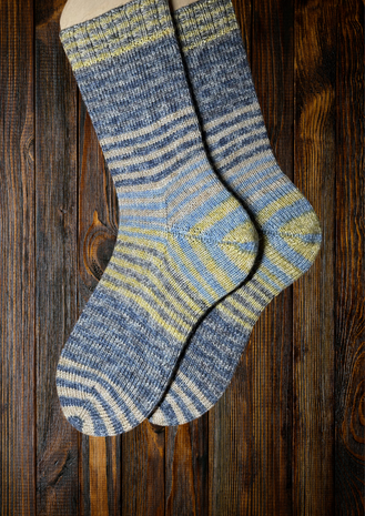 Veluwsch Verfgoed Sock Stripe - yellow/blue/grey
