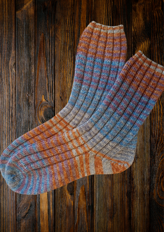 Veluwsch Verfgoed Sock Stripe - blue/brown