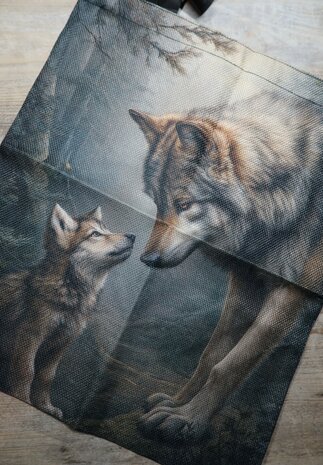 Tote bag - Wolf met jong