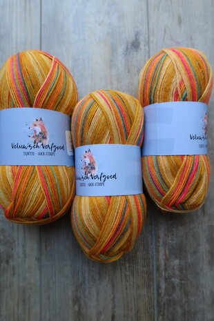 Veluwsch Verfgoed Sock Stripe - yellow/ochre tones with neon stripes