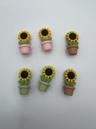 Knitting needle stoppers - Sunflower