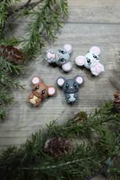 Knitting needle stoppers - Mice