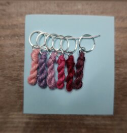 Lityarn stitchmarkers handmade silk skeins - pink/purple