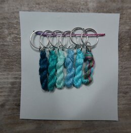 Lityarn stitchmarkers handmade silk skeins - mint