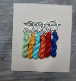 Lityarn stitchmarkers handmade silk skeins - rainbow