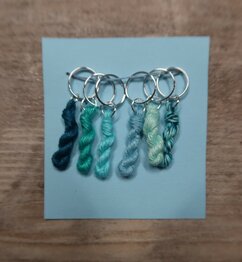Lityarn stitchmarkers handmade silk skeins - colors of the sea
