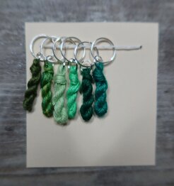 Lityarn stitchmarkers handmade silk skeins - green